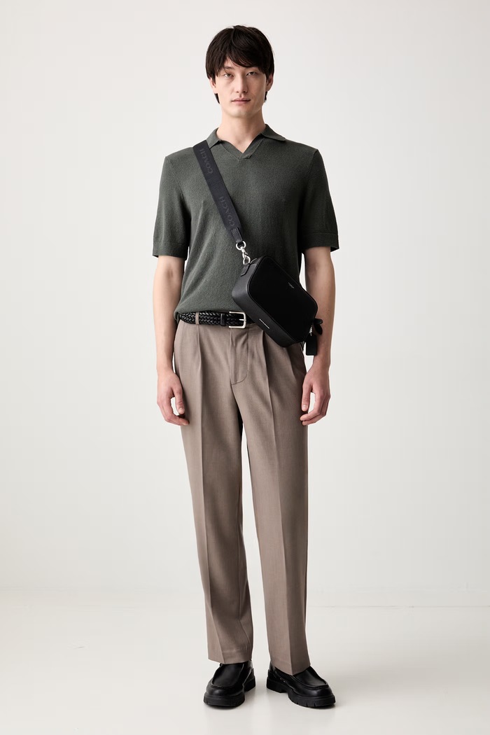 Marc O'Polo polo męskie z bawełną 5000010073 zielony AW26