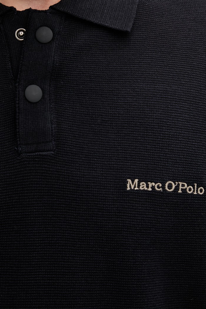 Marc O'Polo pletena polo majica moška bombažna 5000014230 mornarsko modra