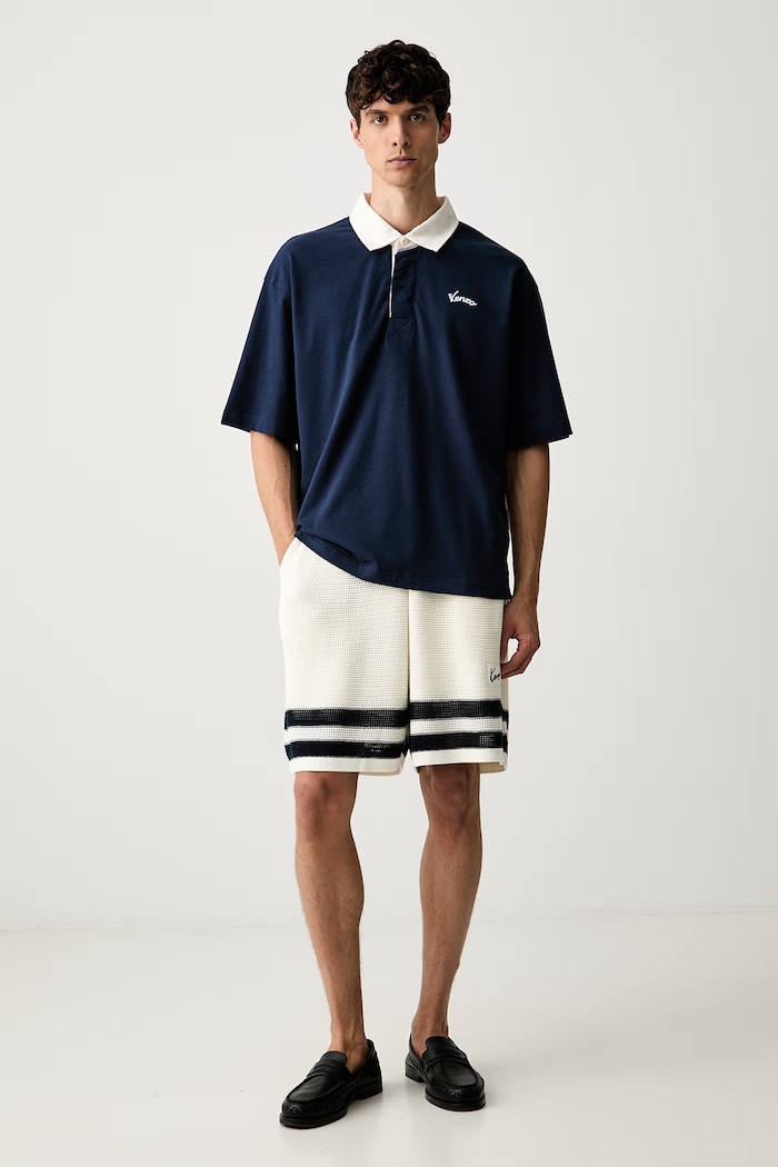Kenzo polo męskie bawełniane FG65PO3534SU granatowy AW26