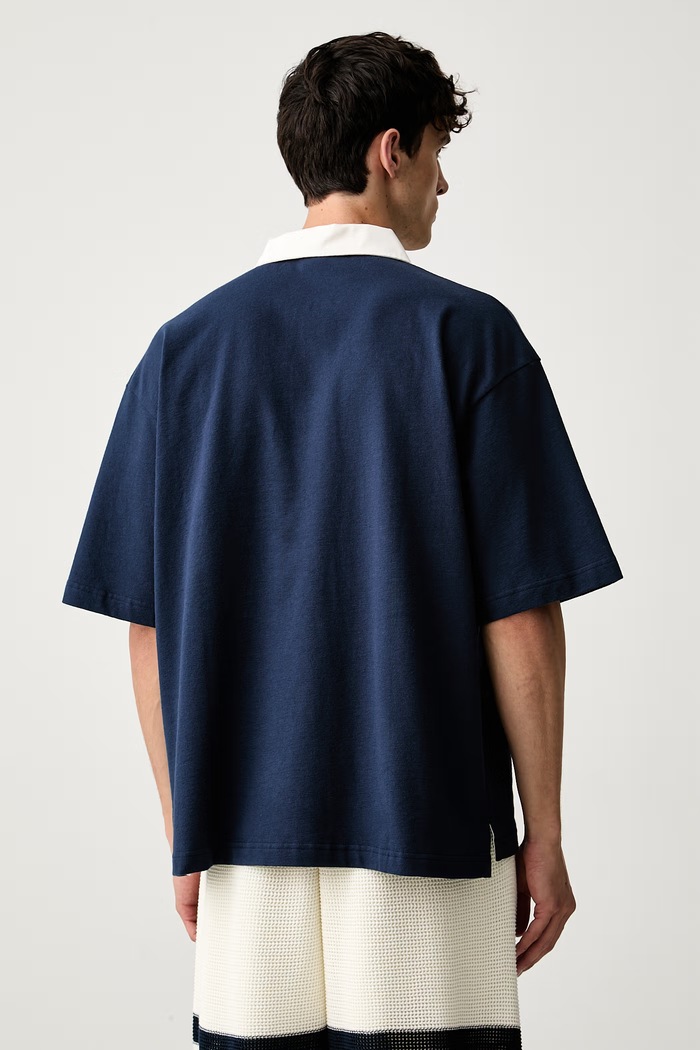 Odzież Kenzo polo męskie bawełniane FG65PO3534SU granatowy