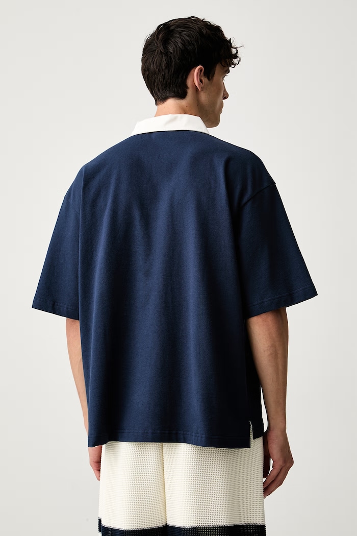 Odzież Kenzo polo męskie bawełniane FG65PO3534SU granatowy