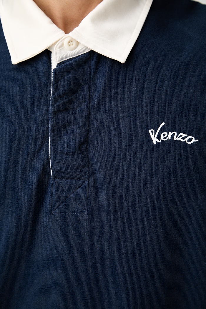 Kenzo polo męskie bawełniane FG65PO3534SU granatowy