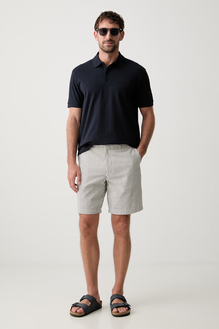 BOSS Green polo pánské bavlněné Paddy Structure 50565163 námořnická modř AW26