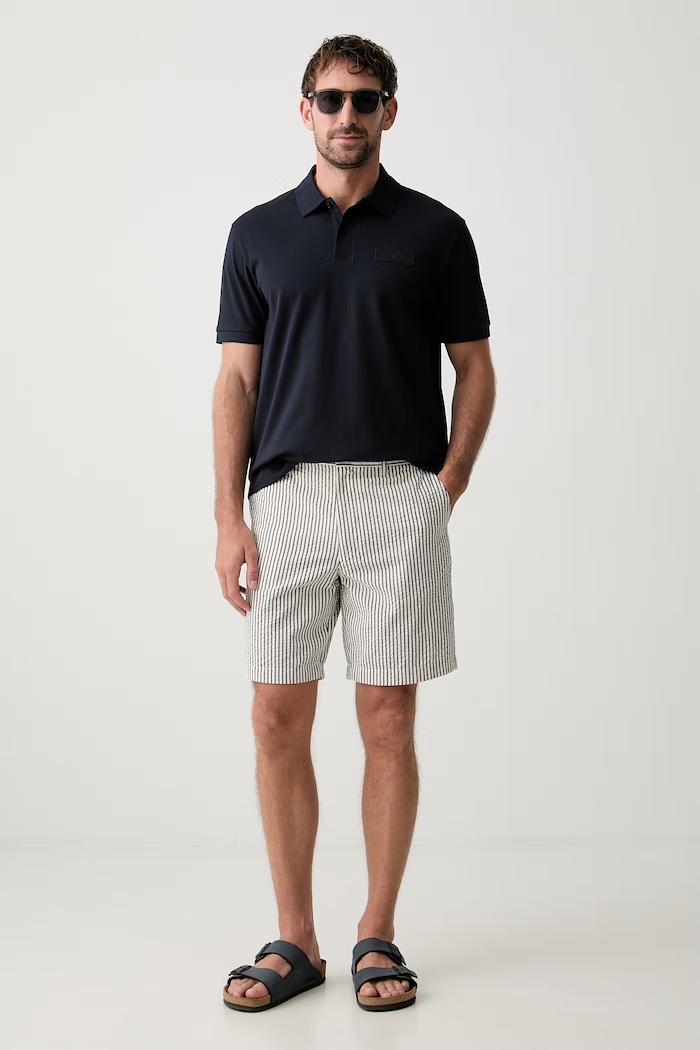 BOSS Green polo pánské bavlněné Paddy Structure 50565163 námořnická modř AW26