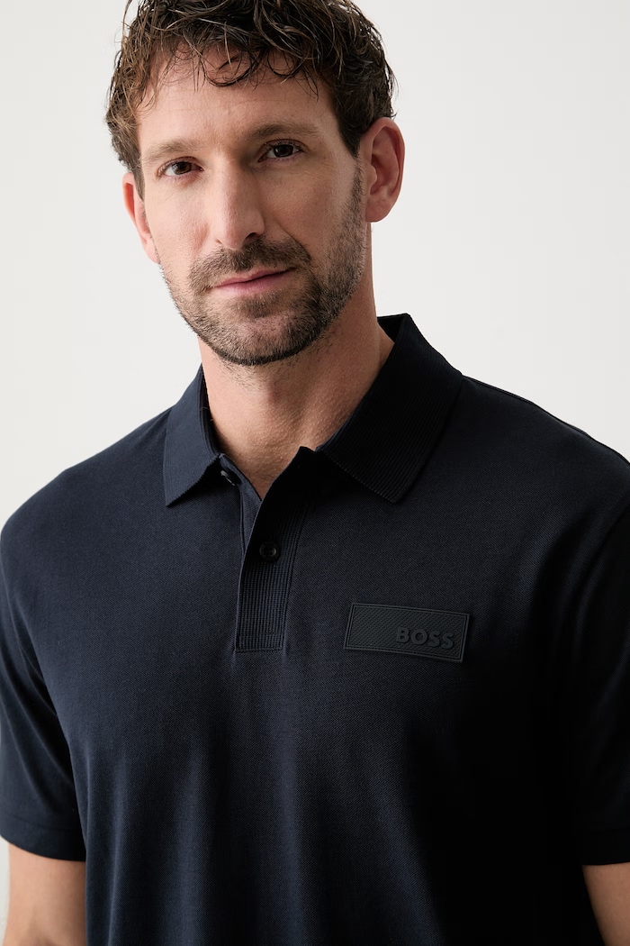BOSS Green polo pánské bavlněné Paddy Structure námořnická modř 50565163