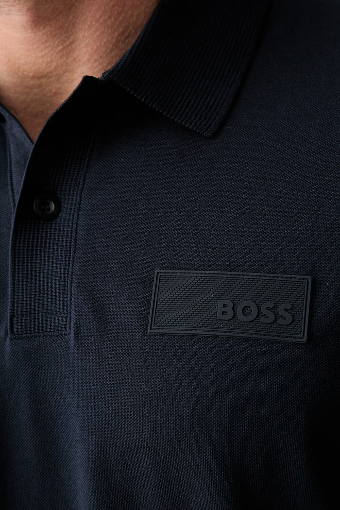 BOSS Green polo pánské bavlněné Paddy Structure 50565163 námořnická modř