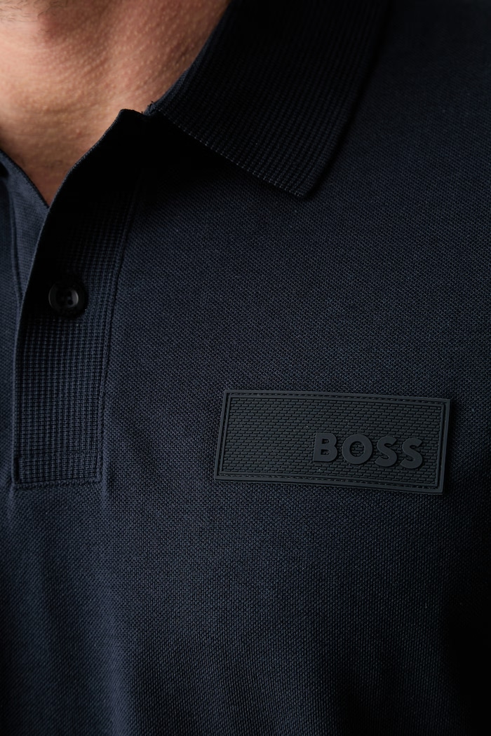 BOSS Green polo pánské bavlněné Paddy Structure 50565163 námořnická modř