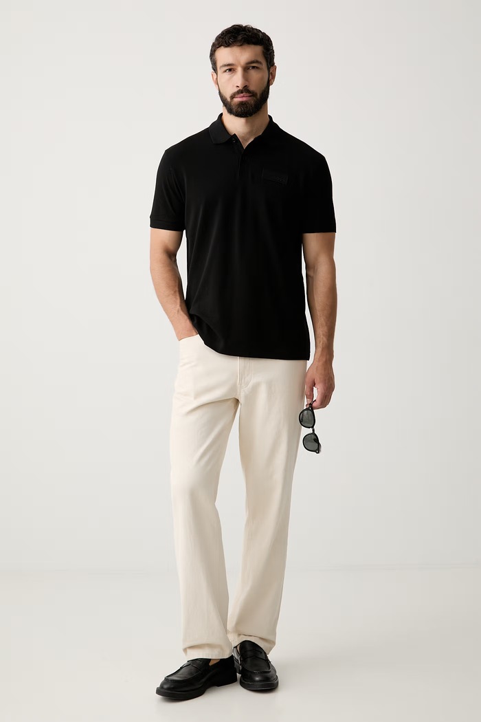 BOSS Green поло чоловіче бавовняне Paddy Structure 50565163 чорний AW26