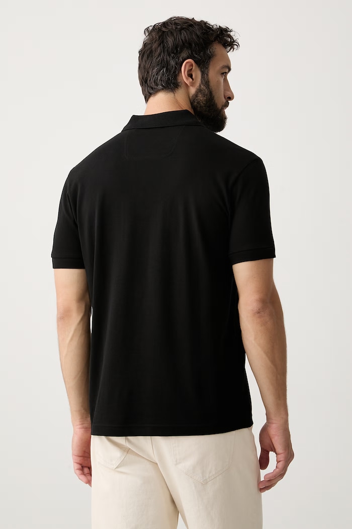 Ρούχα BOSS Green πόλο ανδρικό βαμβακερό Paddy Structure 50565163 μαύρο