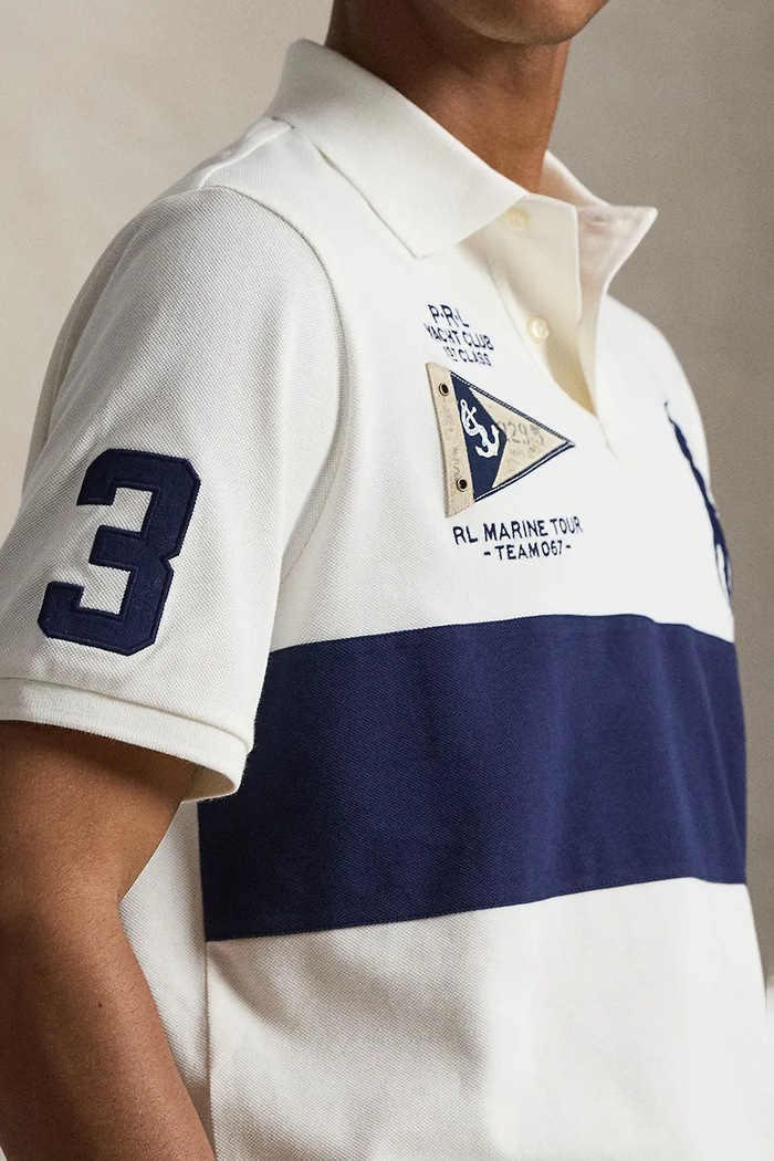 Polo Ralph Lauren поло для мужчин из хлопка бежевый 710B21925