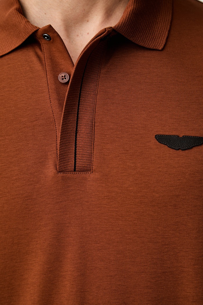 BOSS polo tričko pánske bavlnené BOSS x Aston Martin 50575003 hnedá
