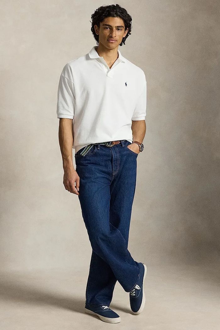 Odzież Polo Ralph Lauren polo męskie bawełniane 710B18907 biały