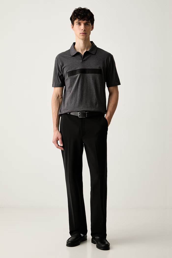 HUGO polo męskie bawełniane Daliks 50563103 szary AW26