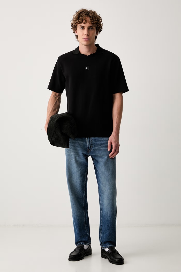 HUGO polo pánské s bavlnou Dabino 50563041 černá AW26