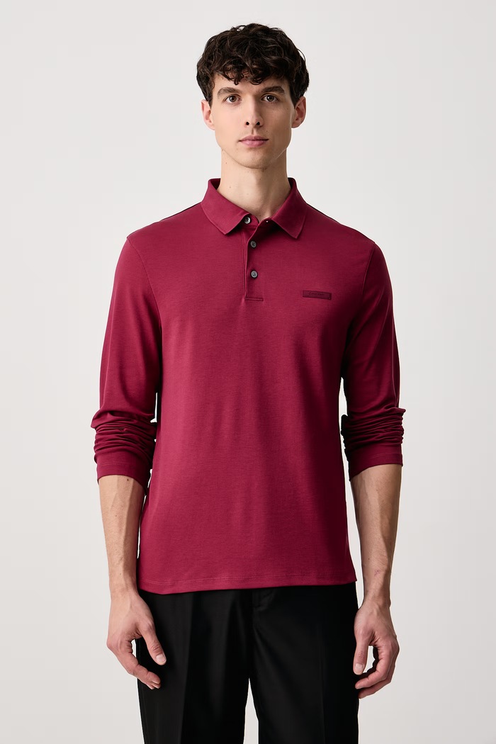 Calvin Klein Longsleeve męski bawełniany bordowy LV04LH240G