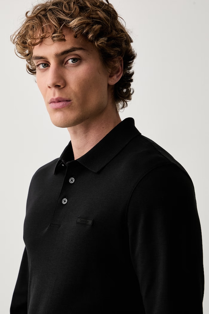 Calvin Klein maglietta a maniche lunghe da uomo in cotone nero LV04LH240G