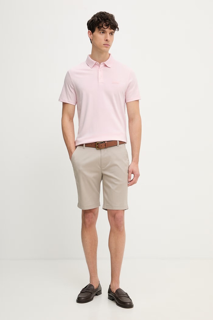 Calvin Klein polo pentru bărbați, din bumbac LV04LH204G roz AW26