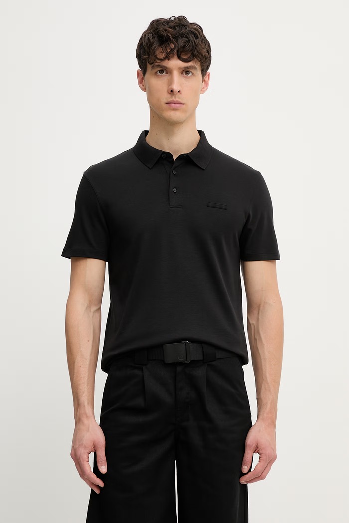 Calvin Klein polo pentru bărbați, din bumbac negru LV04LH204G