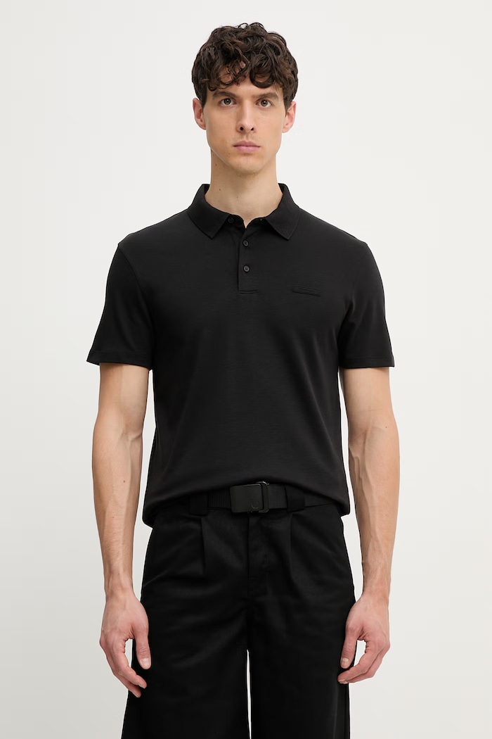 Calvin Klein polo pentru bărbați, din bumbac negru LV04LH204G