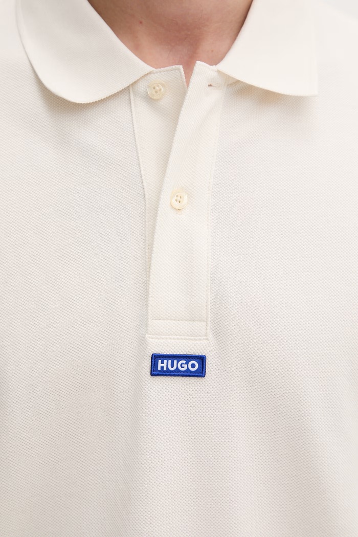 HUGO Blue πόλο ανδρικό βαμβακερό Nolitos 50564309 μπεζ