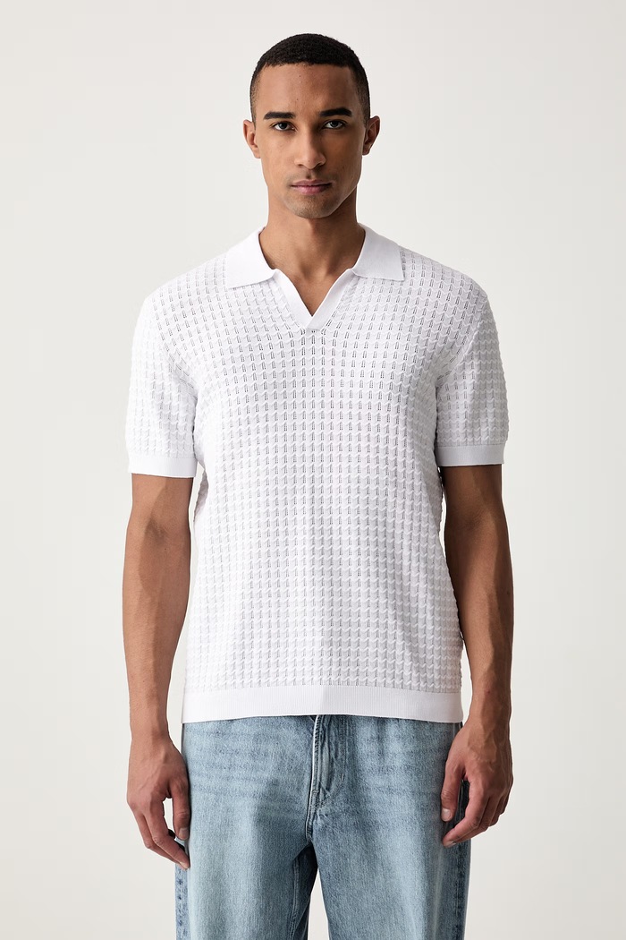 Guess pletena polo majica za muškarce s viskozom bijela M6YR29.Z1053