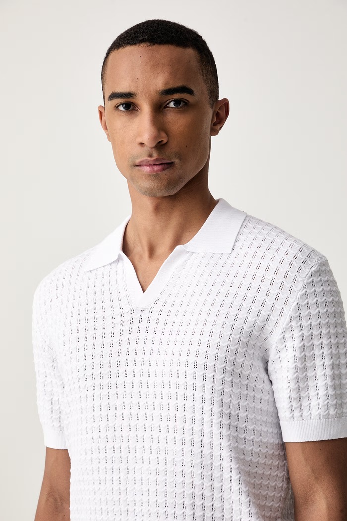 Guess pletena polo majica za muškarce s viskozom bijela M6YR29.Z1053