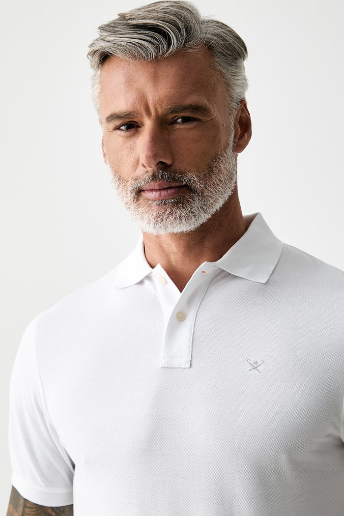 Hackett London polo męskie bawełniane biały HM5600239