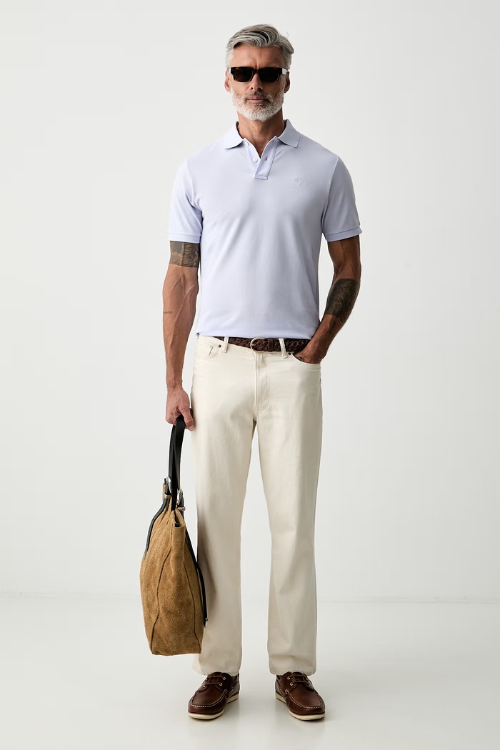 Hackett London polo męskie bawełniane HM5600203 fioletowy AW26