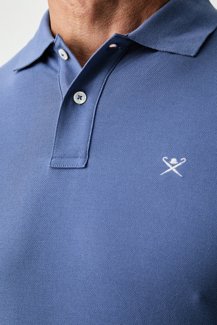 Hackett London polo męskie bawełniane HM5600203 niebieski