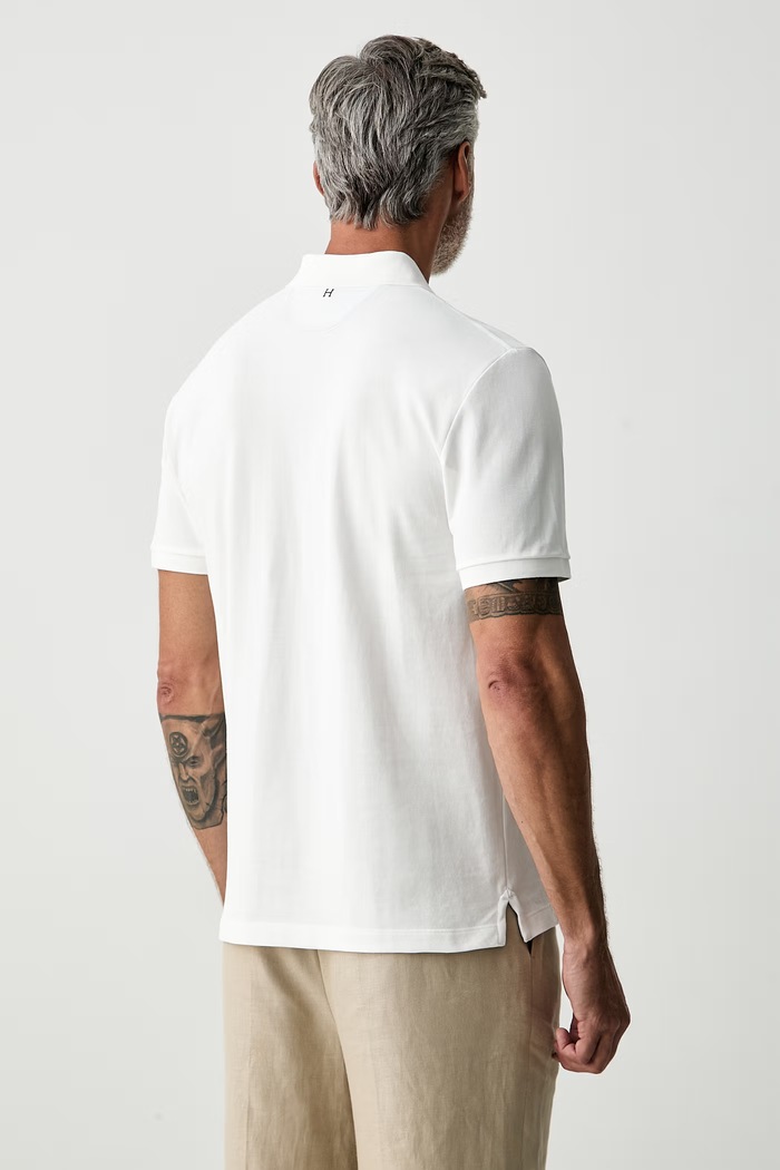 Odzież Hackett London polo męskie bawełniane HM5600187 beżowy