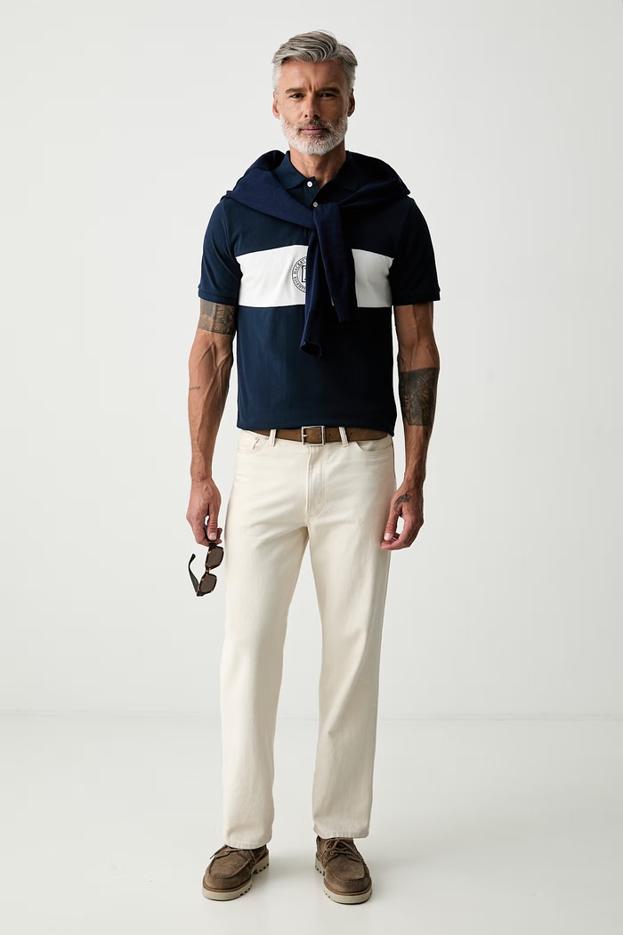 Hackett London polo męskie bawełniane HM5600187 granatowy AW26