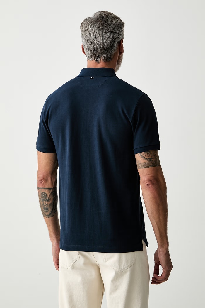 Odzież Hackett London polo męskie bawełniane HM5600187 granatowy
