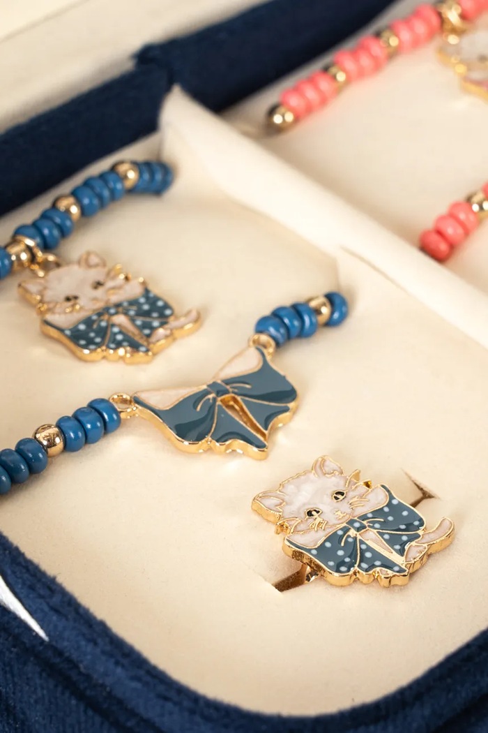 Dziewczynka Konges Sløjd Komplet biżuterii dziecięcy ALL I WISH FOR - JEWELRY KS106366.9BY2 granatowy