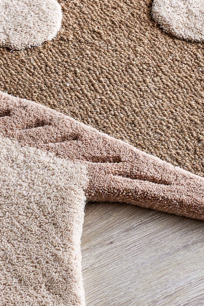 Chłopiec Bloomingville MINI Dywanik dziecięcy wełniany Mushroom Rug 82063675 czerwony