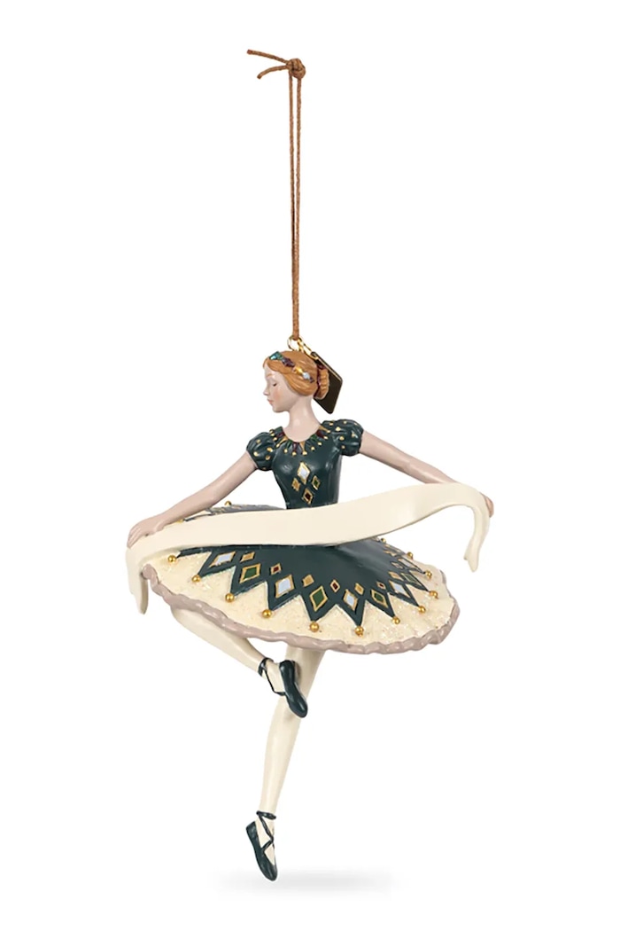 Konges Sløjd Zawieszka dekoracyjna dziecięca CHRISTMAS ORNAMENT HARLEKIN BALLERINA KS106417.9BY2 zielony AW26