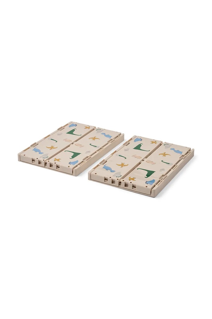Liewood Κουτί αποθήκευσης παιδικό Weston Printed Storage Box M 2-pack LW21181.9BY2 μπεζ AW26