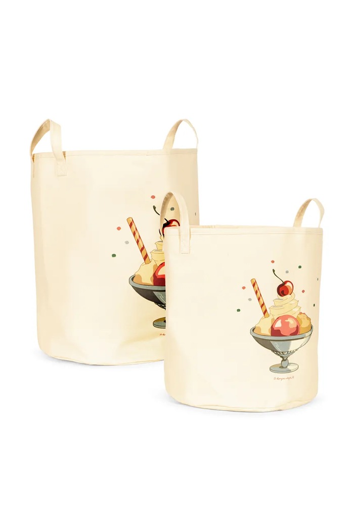 Konges Sløjd Kosz na zabawki dziecięcy bawełniany TOY STORAGE BAGS KS105109.9BY2 beżowy AW26