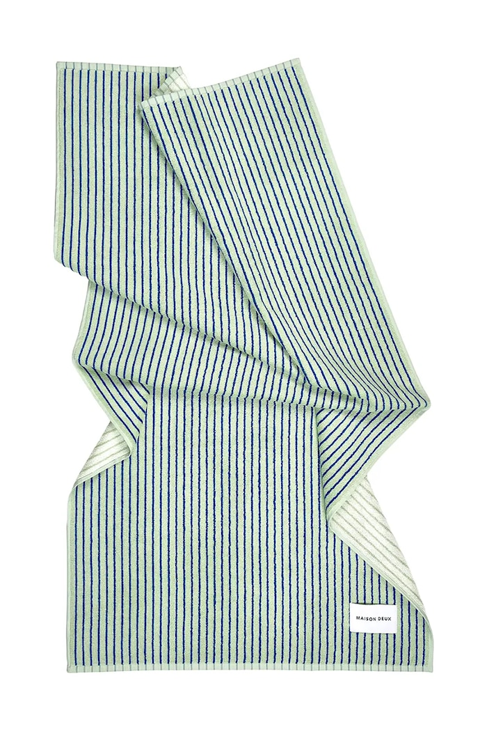 Maison Deux Közepes méretű pamut törülköző Stripes Color 70 x 140 cm zöld 168145