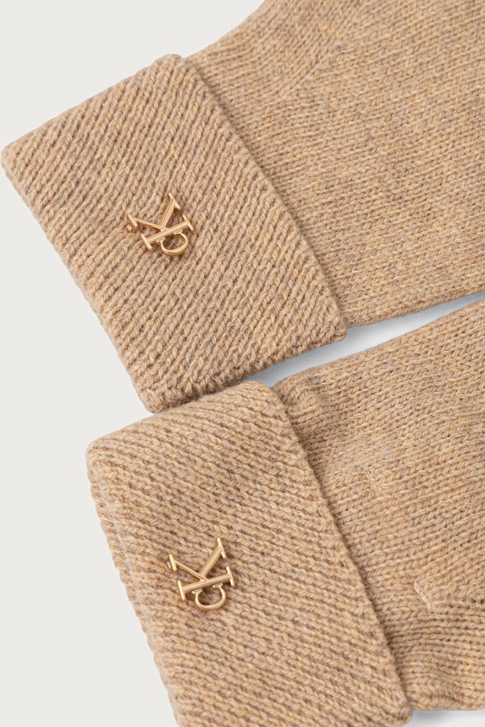 Calvin Klein Rękawiczki damskie z wełną LV04F8141G beżowy AW26
