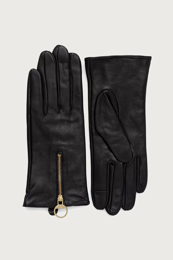 Barbour Rękawiczki damskie skórzane czarny LGL0159