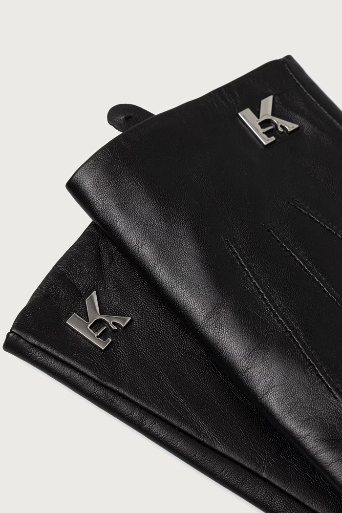 Karl Lagerfeld Jeans Rukavice od kože B4W33080 crna AW26