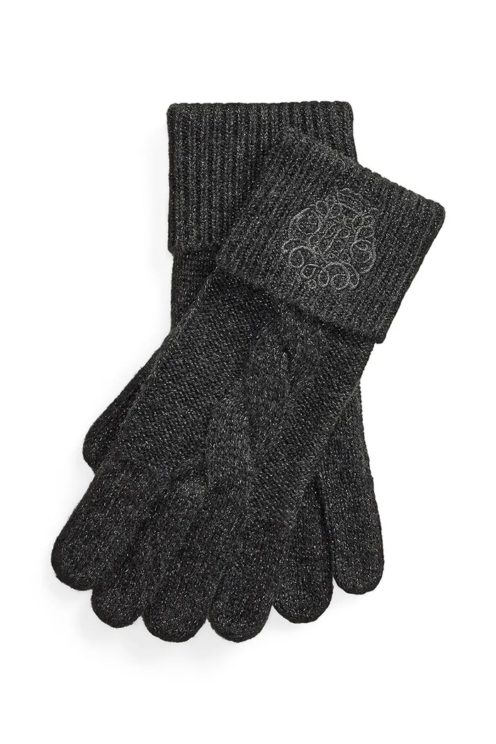 Lauren Ralph Lauren Rękawiczki damskie z wełną szary 454P23549