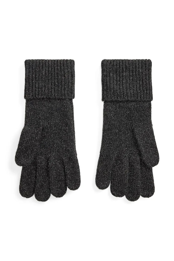 Lauren Ralph Lauren Rękawiczki damskie z wełną 454P23549 szary AW26