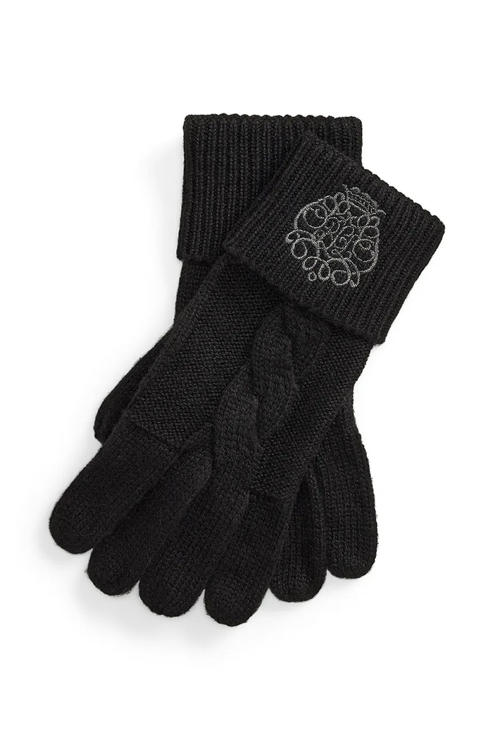 Lauren Ralph Lauren Rękawiczki damskie z dodatkiem wełny czarny 454P23503