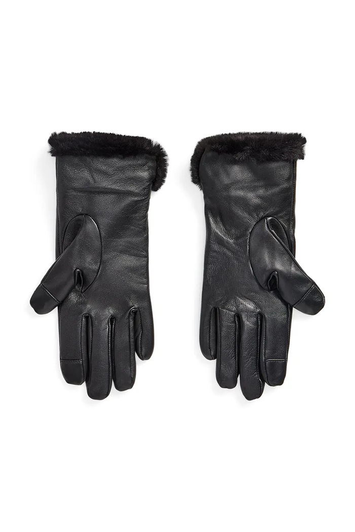 Lauren Ralph Lauren Rukavice dámske kožené 454911342 čierna AW26