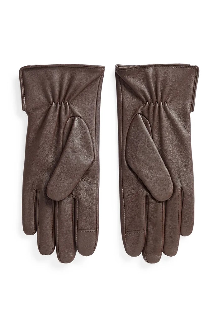 Lauren Ralph Lauren Rękawiczki damskie skórzane 454833083 brązowy AW26