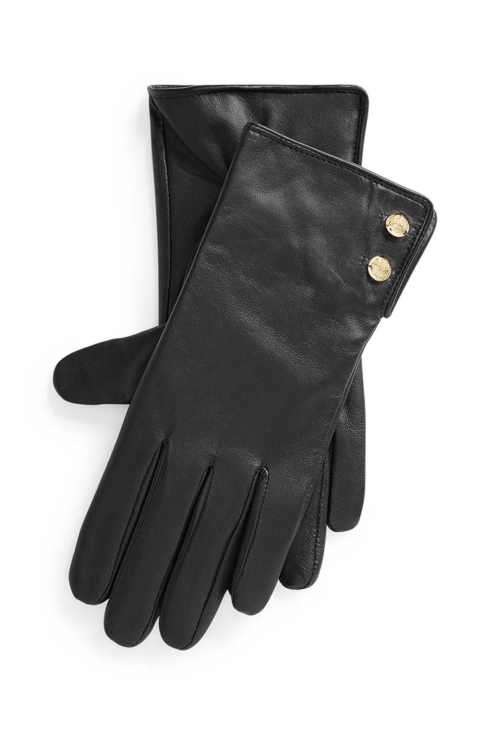 Lauren Ralph Lauren Rękawiczki damskie skórzane czarny 454833083