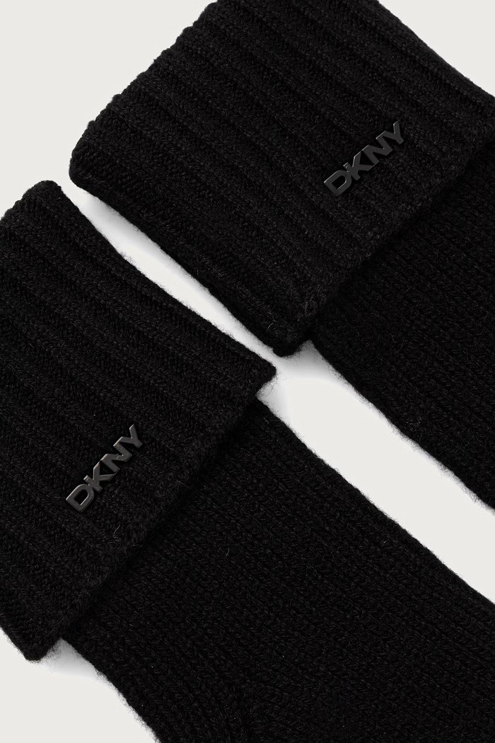 DKNY Rękawiczki damskie wełniane D6KG1766 czarny AW26