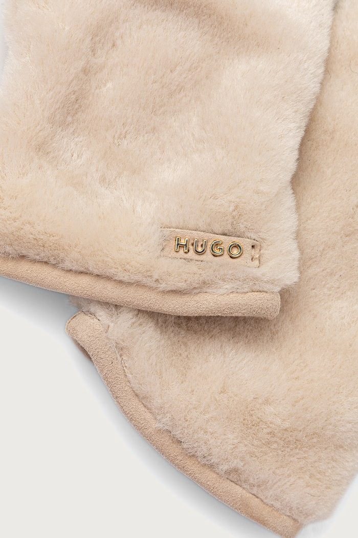 HUGO Rękawiczki damskie Beatris-F 50572306 beżowy AW26