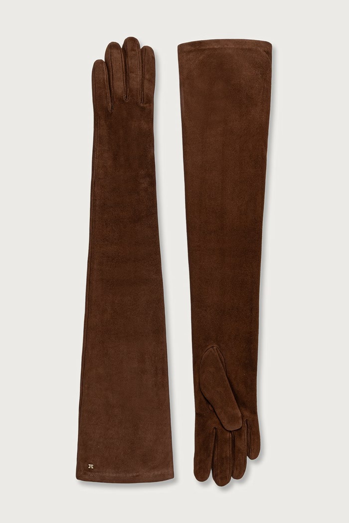 Max Mara Guanti in camoscio da donna marrone 2624566022600